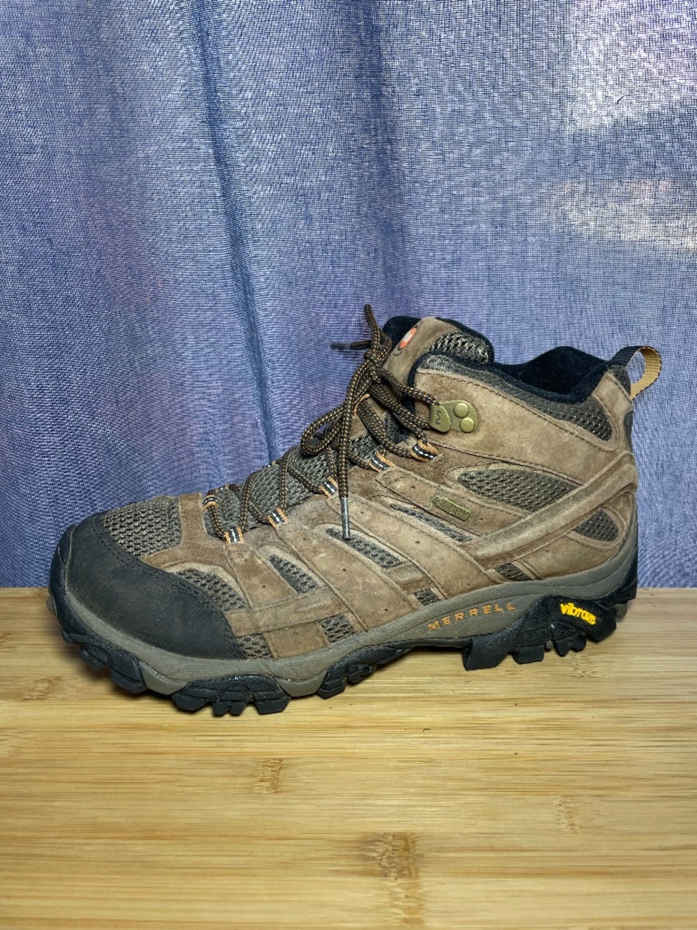 Merrell Moab 2 Mid Waterproof Mens Hiking Boots Shoes Brown 11.5W WIDE See Desc.